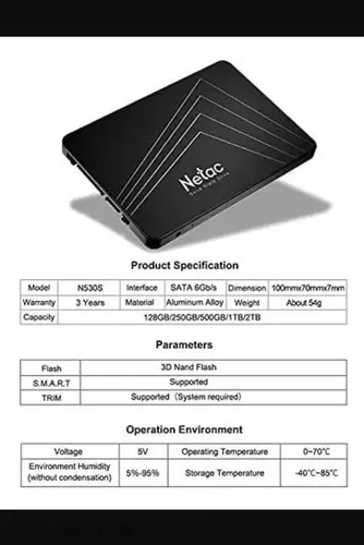 Hd Ssd Netac 1tb 560mb/s Sata 3 N530s | MercadoLivre