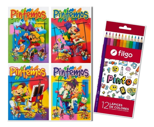 Lote X 4 Libros Infantiles Para Pintar, De Pintemos. Editorial Betina, Tapa Blanda En Español, 2019