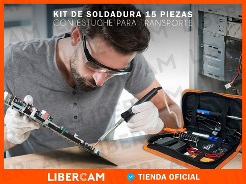 Imagen 9 de 10 de Kit Set Soldador Lapiz Cautin Estaño Desoldado 15 Piezas