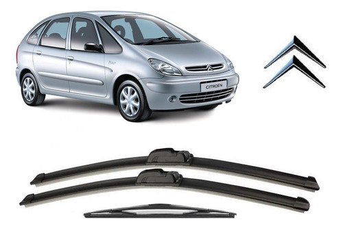 Kit 3 Palhetas Parabrisa Diant+tras Citroen Xsara Picasso