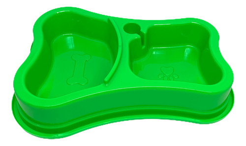 Comedouro Automático Duplo Neon Pet Toys 460 X 300 Ml Cor Verde