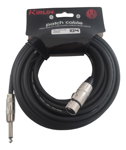 Cable Xlr-plug 6,3mm De 10 Mt Kirlin Mpc-282pn/bk-10m