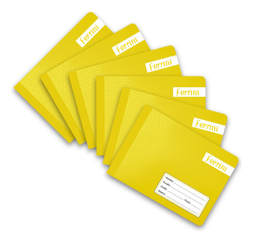 Cuadernos Cosidos Italiano Ferrini Libreta 100h Raya 6 Pack Color Amarillo