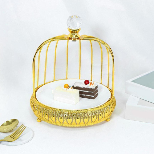 Elegante Soporte De Postre Con Jaula Para Una Sola Capa