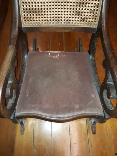 Silla Mecedora Hamaca Madera Esterilla Pana -no Envio-qr (Usado)