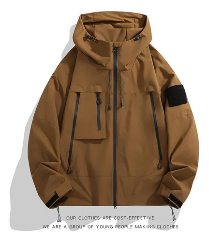 Chaqueta Casual Con Capucha Impermeable A Prueba De Viento Para Hombre