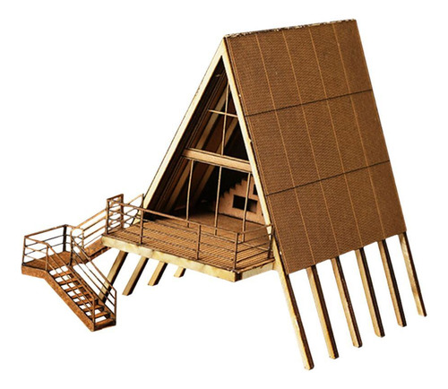 Kit De Modelo De Madera Casa 3d Puzzle De Madera Sin Terreno
