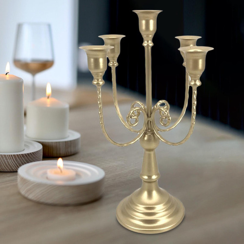 Portavelas Moderno Candelabro De Boda Sala Oro Oro Pequeña