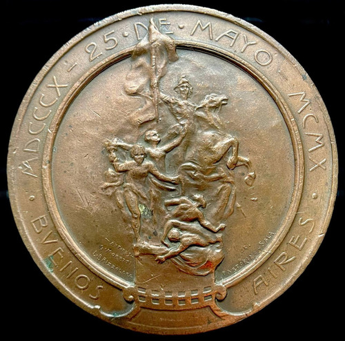 Medalla Buenos Aires. Revolucion De Mayo, Centenario, 1910