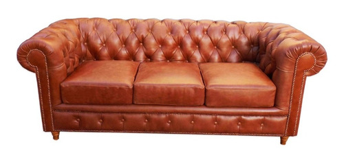 Sofá Chesterfield Cuero Natural A Medida