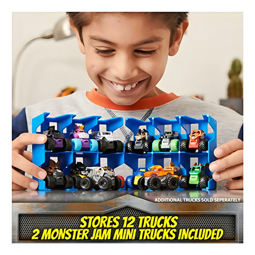 Monster Jam Mini Freestyle Flip Arena Juego Y Almacenamiento