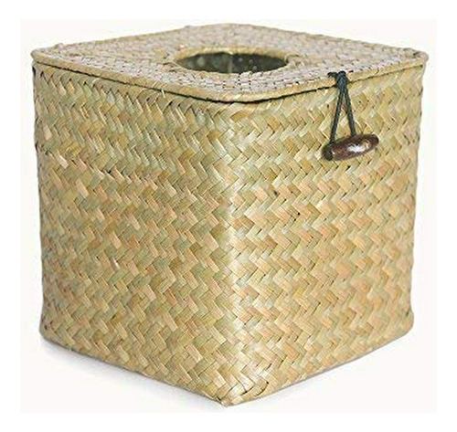 Cubierta De Caja De Pañuelos Tejidos (natural, Cuadrada)