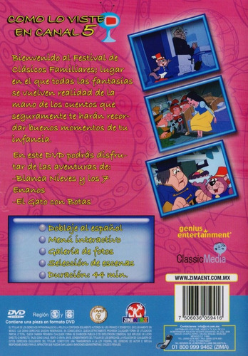 Imagen 2 de 3 de Clasicos El Gato Con Botas & Blanca Nieves Dvd