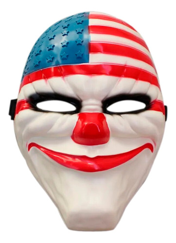 Mascara Payaso Bandera Estados Unidos Purga Disfraz Fiesta