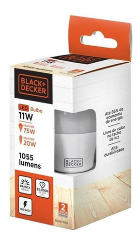 Lampada Led Bulbo 11w 6.500k Black+decker