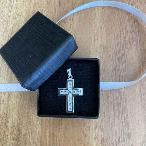 Imagen 8 de 10 de Dije Cruz De Plata 925 Circonia Mujer Hombre Agálea Joyería
