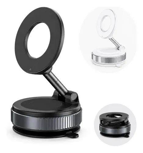 Suporte Veicular Para Celular Com Ventosa Magnético Ajustável Para Painel Para Brisa Preto