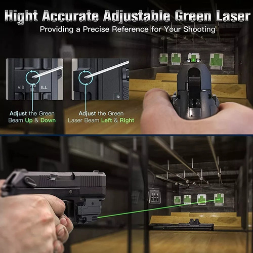 Lanterna De Pistola Com Laser Dot Recarregável 800lm Para Gl