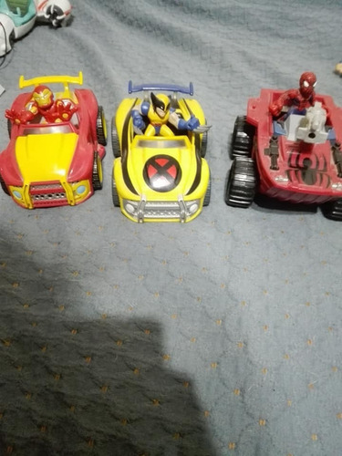 3autos Iron,spider Y Wo Hasbro Playskool Super Heroe Marvel 