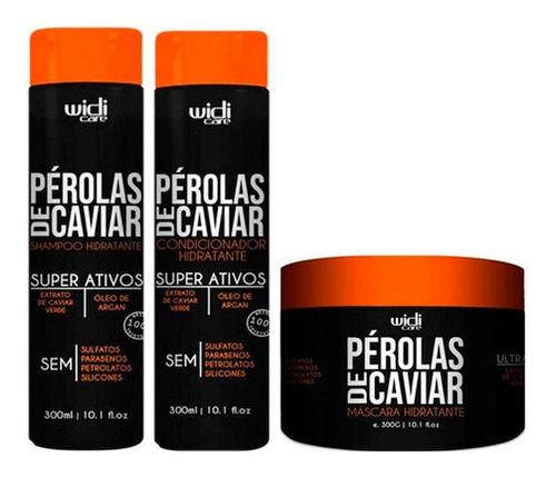 Kit Pérolas Caviar Shampoo+ Condicionador+ Máscara Widi Care