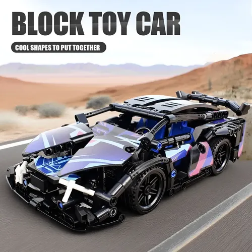 Blocos De Montar Carro Esportivo Kit Corrida 300 Peças Abs