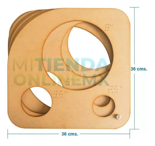 Calibrador De Globos Abanico Corte Laser Mdf 3mm - Pack 6