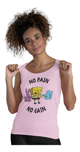 Playera Deportiva Tank Top S/mangas Bob Esponja Peluches Gym