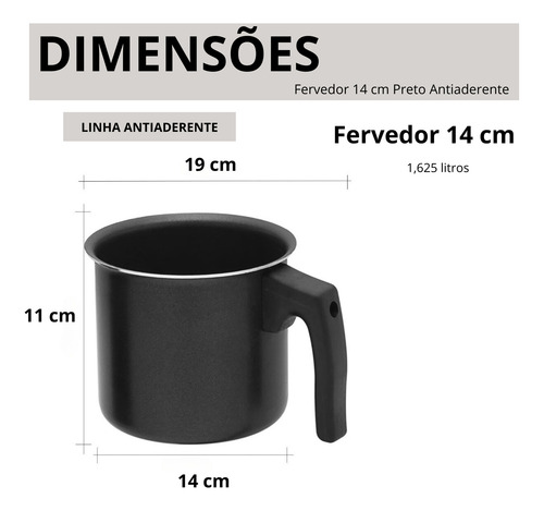 Caneco Leiteira Fervedor Canecãoantiaderente N 14 1,6 Litros