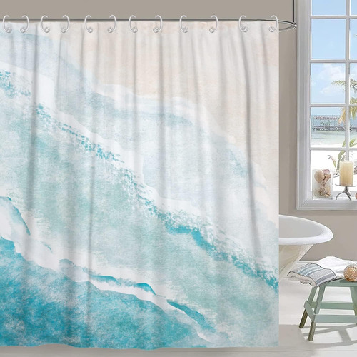 Cortina De Ducha De Playa, Cortina De Baño Con Tema De Playa