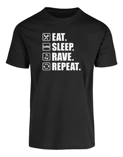 Playera Rave Música Electrónica Rutina Repeat 