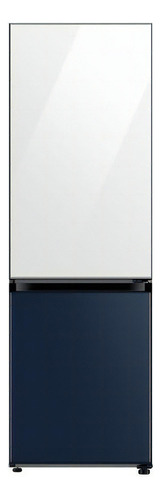 Heladera inverter no frost Samsung Bespoke RB33A3070 white glam-navy con freezer 328L 220V