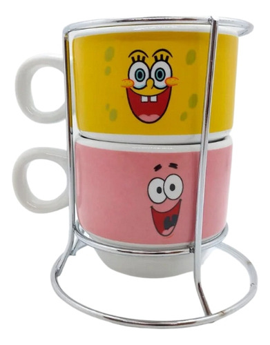 Kit Xicaras Bob Esponja E Patrick Coração