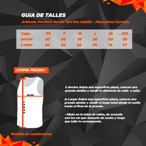 Imagen 2 de 3 de Pechera Fluor Gol De Oro Pro Adulto Fluor - Musculosa