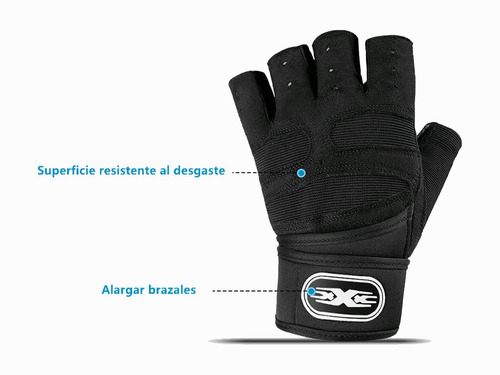 Imagen 3 de 10 de Guantes De Gimnasio Ejercicio Pesas Entrenamiento Y Trekking