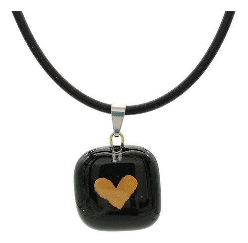 Imagen 1 de 2 de Collar Chico Corazón De Metal