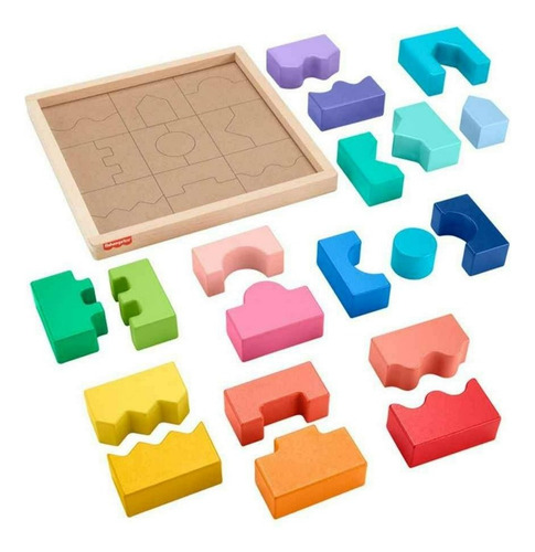 Rompecabezas Geométrico Didáctico De Madera Fisher-price Multicolor