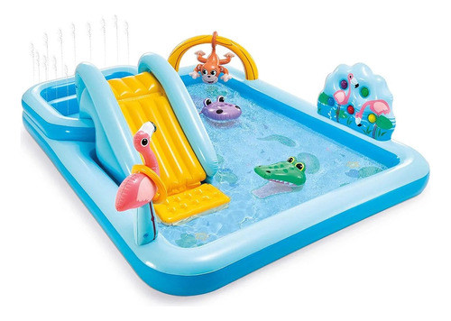 Piscina Inflable  Con Toboga Y Juegos