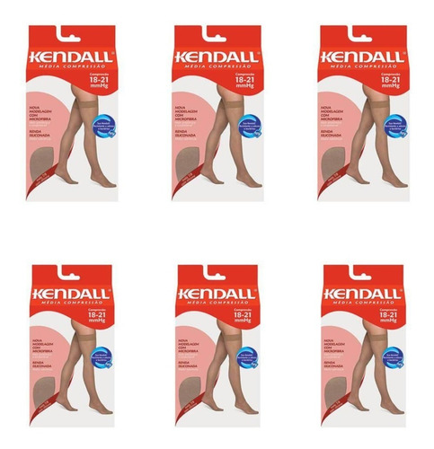 Imagem 1 de 1 de Kendall 1933 Meia Longa M Compres Sil Renda G (kit C/06)