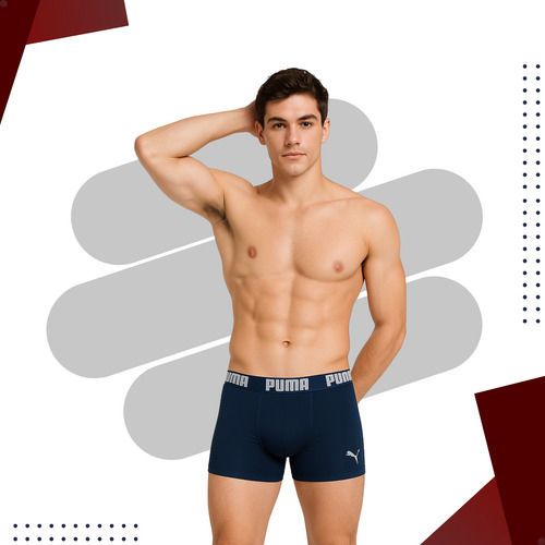 Kit 4 Cuecas Boxer Puma Microfibra Sem Costura Box 40mm