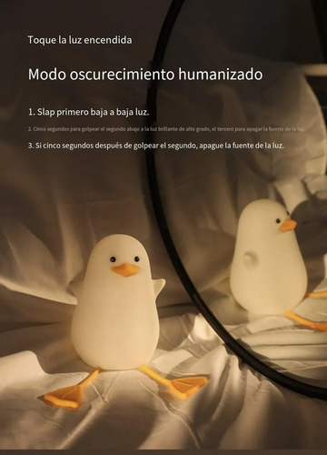 Lámpara De Pato Recargable Luz Nocturna Infantil Blanco
