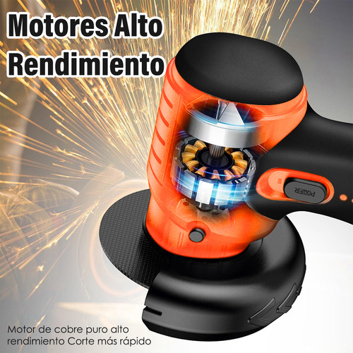 Mini Esmeril Angular Inalámbrica Esmeriladora Pulidora Amolador SUSASSY 3 Inch 12v 18500 Rpm Color Naranja