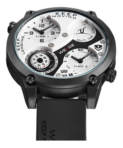 Relógio Masculino Weide Analógico Uv-1505 - Preto E Branco