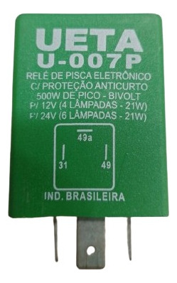 Relé De Pisca Eletrônico Com Proteção Anti-curto Bivolt 500w