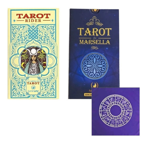 Combo Cartas Tarot Rider Rdr Waite + Marsella + Guias + Paño