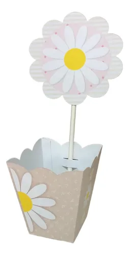 comprar 12 Centro De Mesa Margaridas Bege Pegue E Monte Lembrancinha