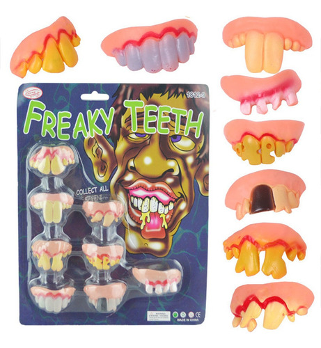 8 Pieces Of Prank Toys For Halloween Dentures