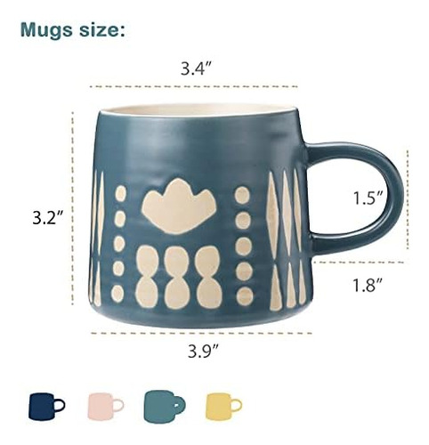 Youpeng Juego De 2 Tazas De Café, Tazas De Café Portty Con A