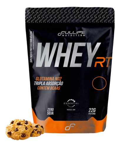 Whey Protein Concentrado Zero Açúcar Whey Rt Fullife 1,8kg Sabor Cookies