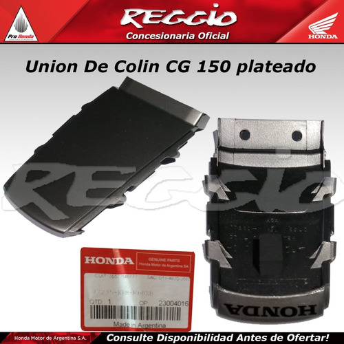 Cacha Union De Colin Orig Honda Cg 150 Titan Plata Reggio 