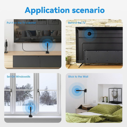 Imagen 8 de 10 de Antena Digital Para Tv Abierta Canales De Aire Led Y Smart